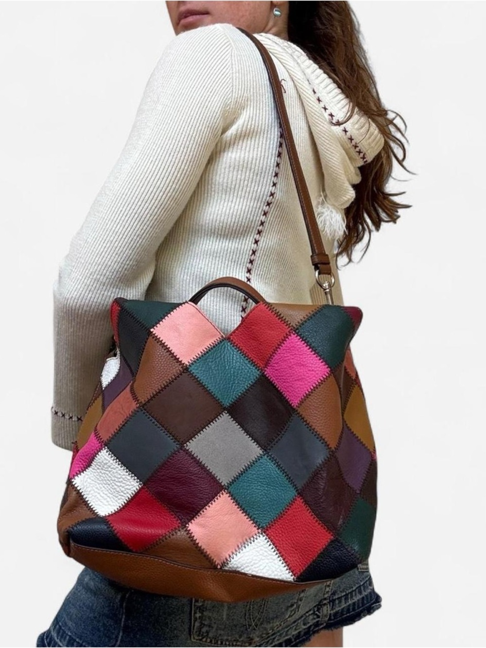 Kooba Patchwork Multicolor Leather Hobo Bag - Picture 4 of 8